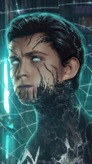 Dark Symbiote Spider-Man Tom Holland 4K Mobile Wallpaper