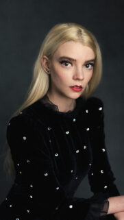 Anya Taylor-Joy Elegant Black Dress Portrait 4K Mobile Wallpaper