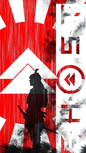 Samurai Silhouette Japanese Inspired Mobile Wallpaper