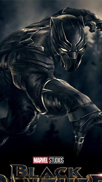 Black Panther Action Pose Marvel Hero 4K Mobile Wallpaper