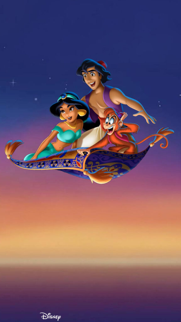 Aladdin and Jasmine Magic Carpet Flight Mobile Wallpaper