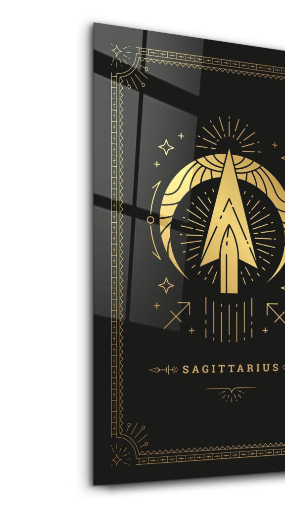 Minimalist Gold Sagittarius Zodiac Symbol Celestial Aesthetic Wallpaper