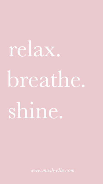 Minimalist Pink Aesthetic Relax Breathe Shine Affirmation Vision Board Wallpaper