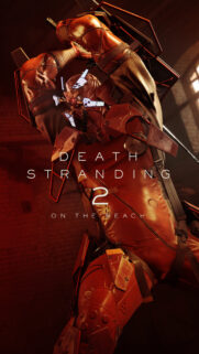 Red Armored Warrior Death Stranding 2 Mobile Wallpaper