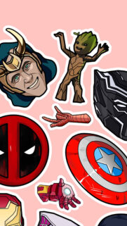 Marvel Superheroes Sticker Collection Mobile Wallpaper
