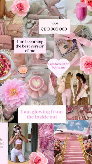 Luxury Manifestation Vision Board Aesthetic for Wealth and Success Wallpaper