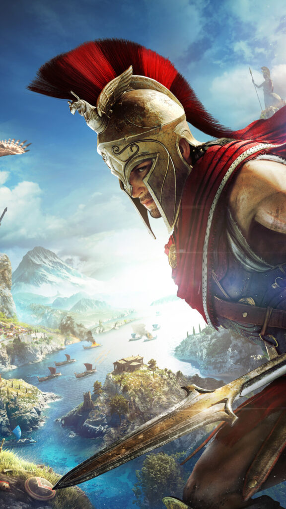 Spartan Warrior Greek Landscape Mobile Wallpaper