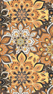 Intricate Golden Autumn Mandala Spiritual Energy Flow Wallpaper