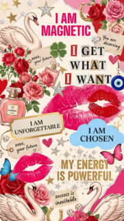 Aesthetic Manifestation Vision Board Collage for Abundance and Success Wallpaper