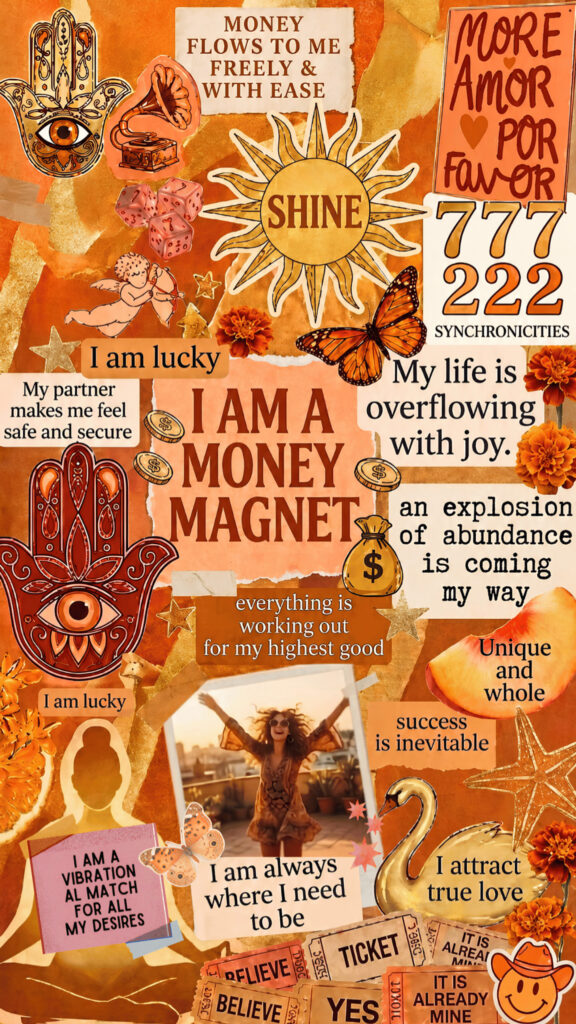 Manifestation Vision Board Aesthetic Wallpaper for Abundance and Success Wallpaper
