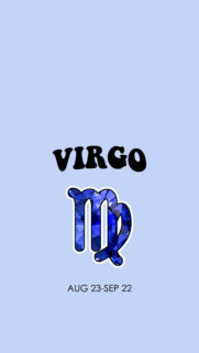 Virgo Zodiac Sign Minimalist Blue Crystal Emblem Phone Wallpaper