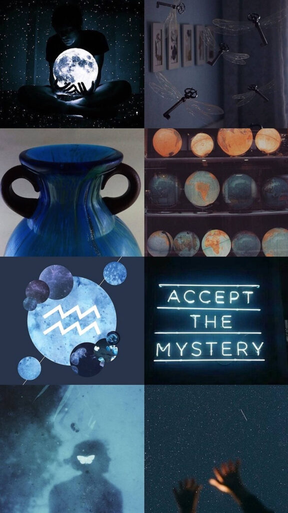 Aquarius Cosmic Aesthetic Zodiac Energy and Manifestation Wallpaper