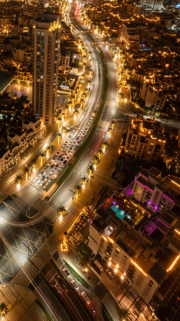 Dubai Nightscape Aerial Mobile Wallpaper