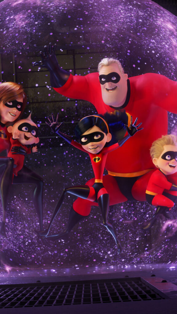 The Incredibles Family Force Field Mobile Wallpaper
