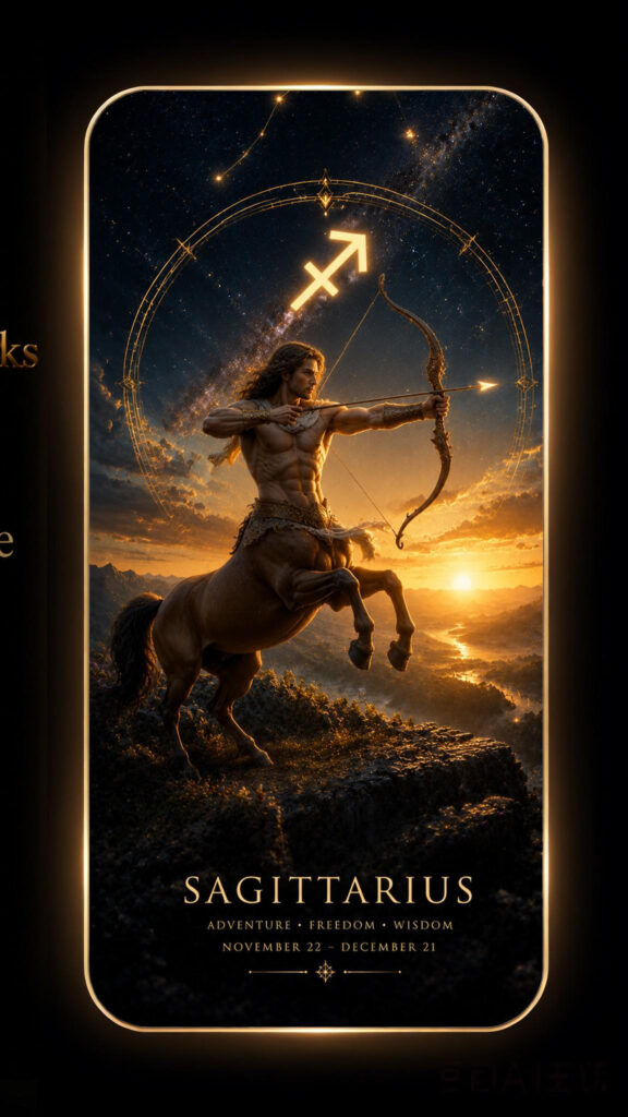Stunning Sagittarius Zodiac Archer Aesthetic Spiritual Phone Wallpaper