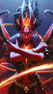 Fiery Queen Demon Fantasy Art Mobile Wallpaper