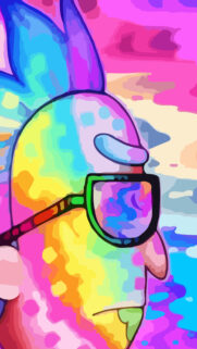 Colorful Abstract Sci-Fi Character Illustration Mobile Wallpaper