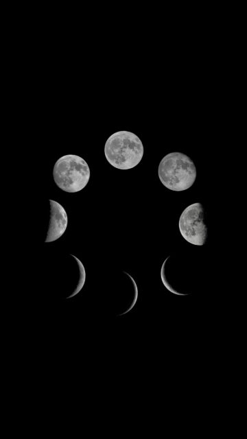 Minimalist Lunar Cycle Moon Phase Spiritual Energy Wallpaper