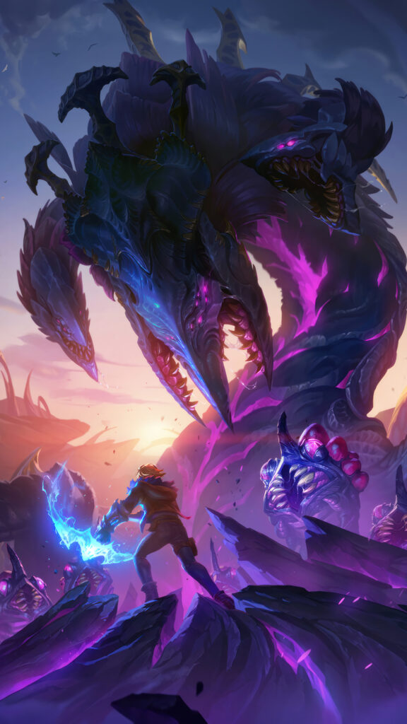 Ezreal Facing Void Monsters League of Legends Mobile Wallpaper