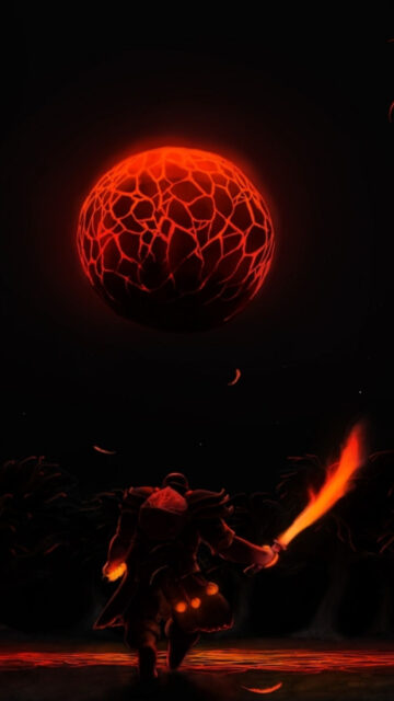 Wraith King Red Moon Warrior Mobile Wallpaper