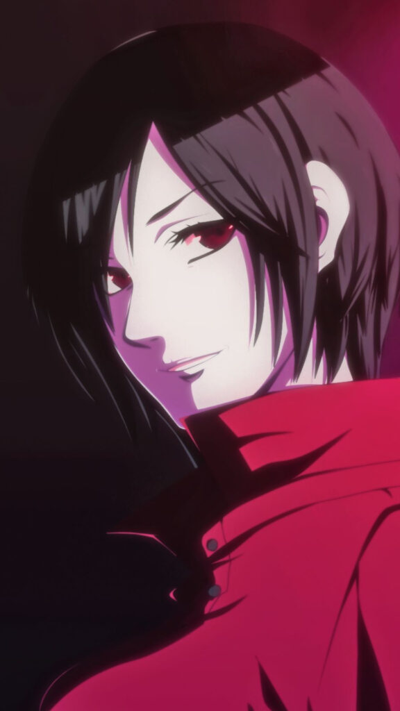 Anime Girl in Red Coat Mobile Wallpaper