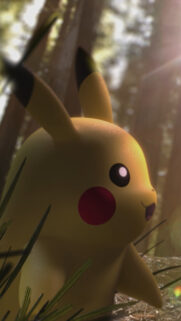 Cute Pikachu in Forest Sunlight Mobile Wallpaper