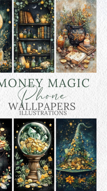 Money Magic Abundance and Prosperity Wealth Manifestation Phone Wallpaper