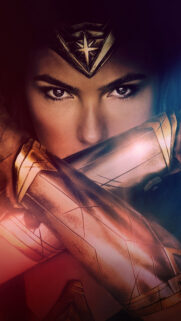 Wonder Woman Close-Up Cinematic Portrait 4K Mobile Wallpaper