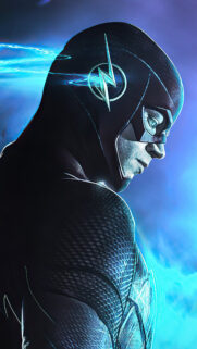 Black Suit The Flash Profile Silhouette 4K Mobile Wallpaper