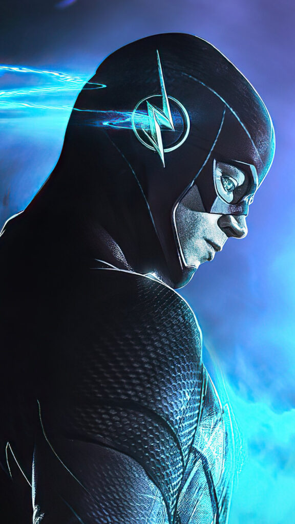 Black Suit The Flash Profile Silhouette 4K Mobile Wallpaper