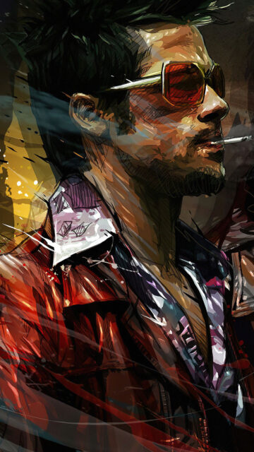 Gritty Stylized Portrait of a Man in Sunglasses Mobile Wallpaper