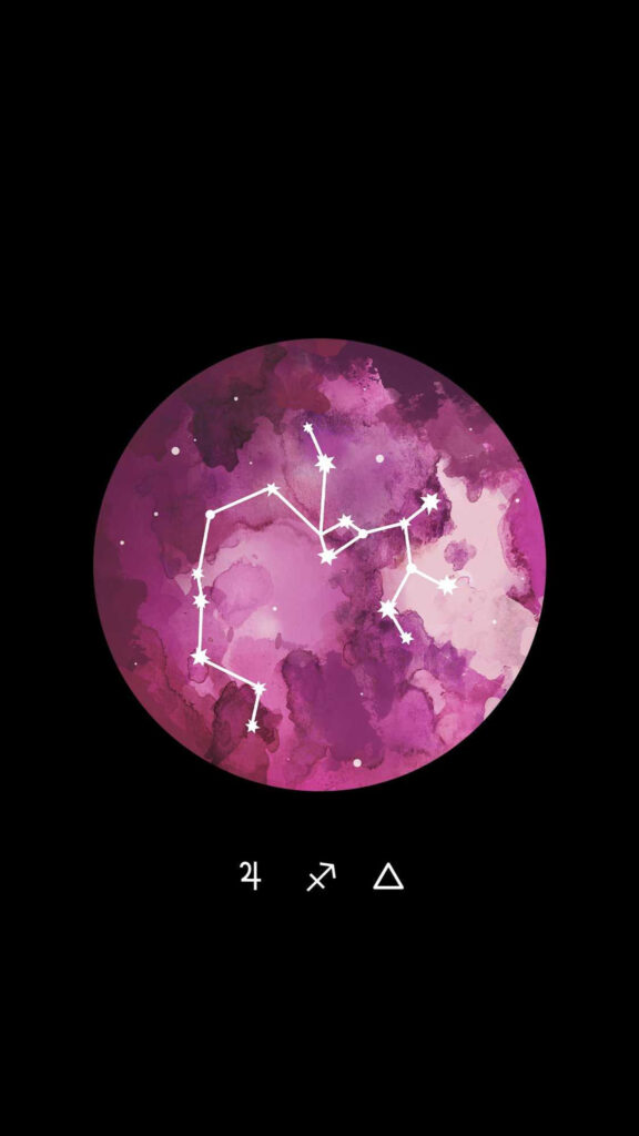 Sagittarius Zodiac Constellation Art with Ruling Planet and Fire Element Wallpaper