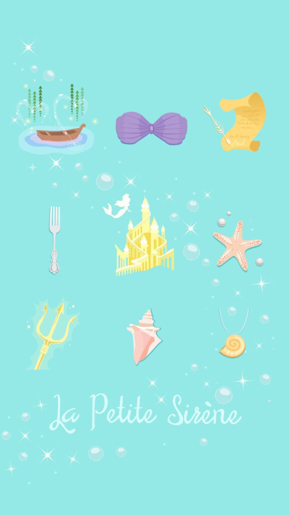 The Little Mermaid Themed Illustration Mobile Wallpaper