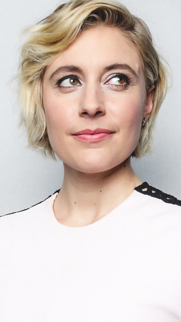 Portrait of a Blonde Woman with Short Hair Mobile Wallpaper
