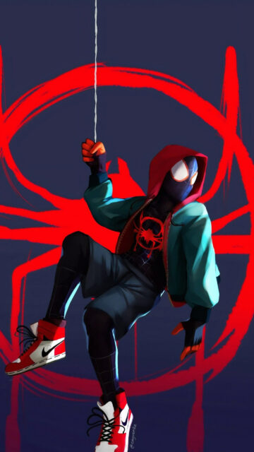 Miles Morales Spider-Man Urban Style Mobile Wallpaper