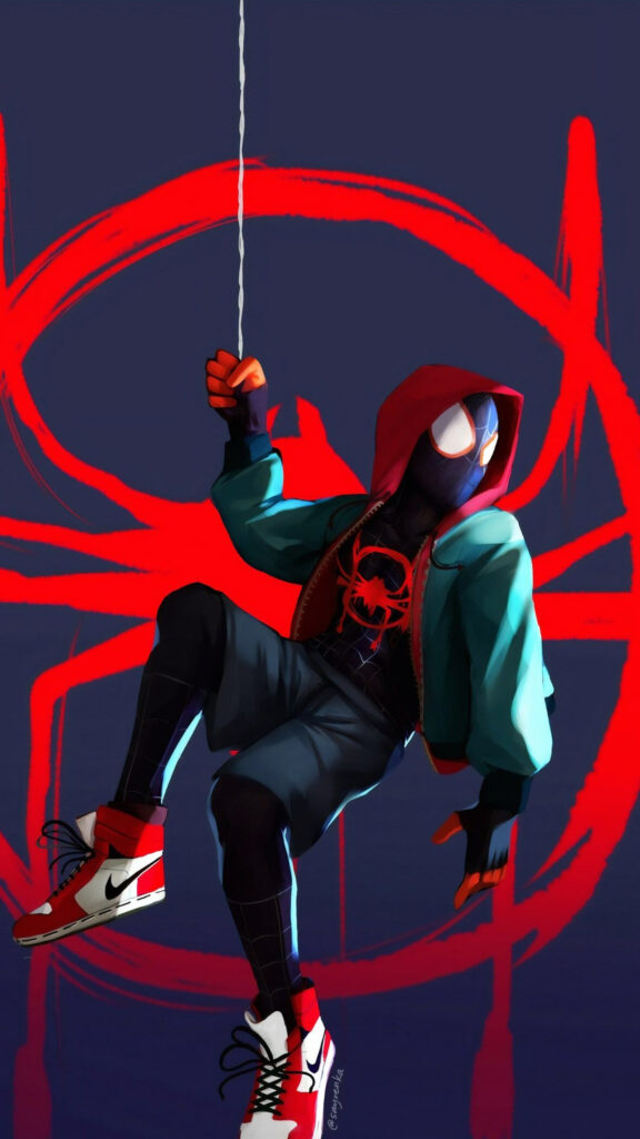 Miles Morales Spider-Man Urban Style Mobile Wallpaper