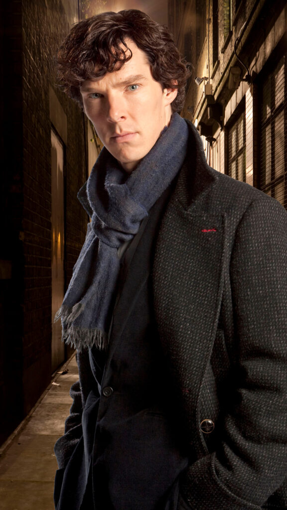Sherlock Holmes Detective Standing in Alley Mobile Wallpaper