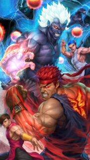 Street Fighter and Martial Arts Fantasy Battle Mobile Wallpaper