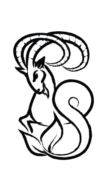Minimalist Capricorn Zodiac Symbol Art for Earth Sign Astrology Wallpaper