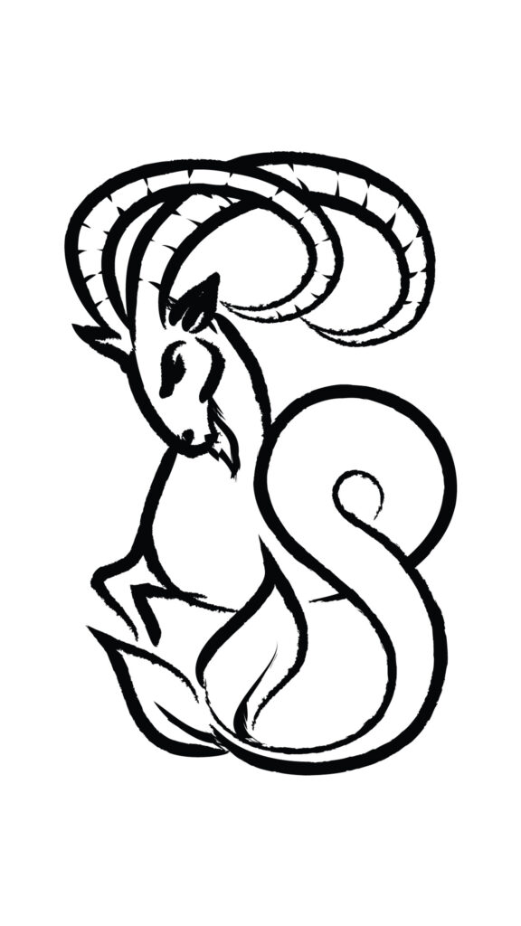 Minimalist Capricorn Zodiac Symbol Art for Earth Sign Astrology Wallpaper