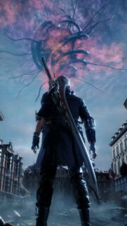 Nero Standing Before the Qliphoth Tree Mobile Wallpaper