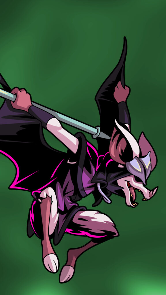 Dark Bat Warrior Fantasy Art Mobile Wallpaper