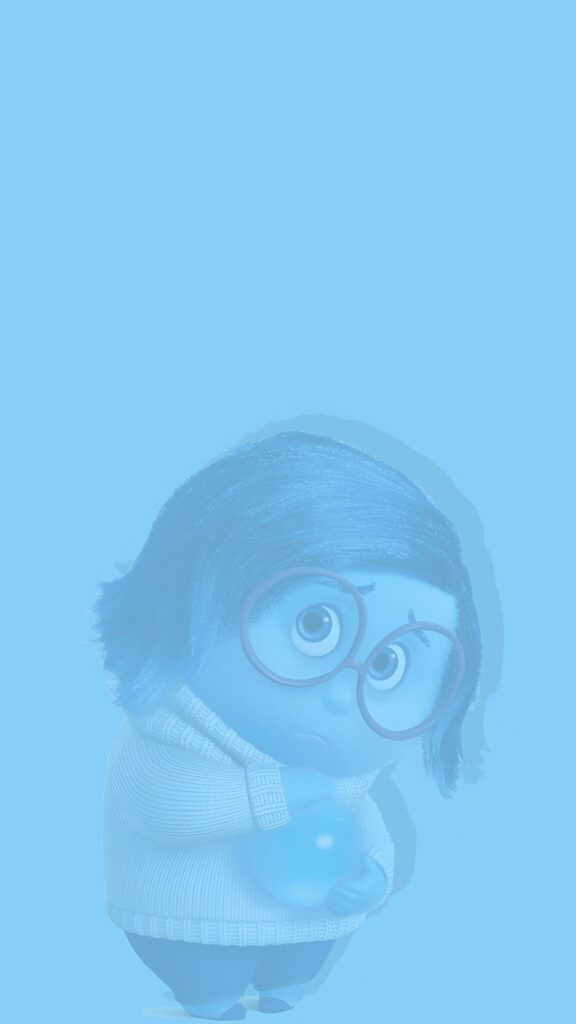 Sadness from Inside Out Minimalist Blue Mobile Wallpaper