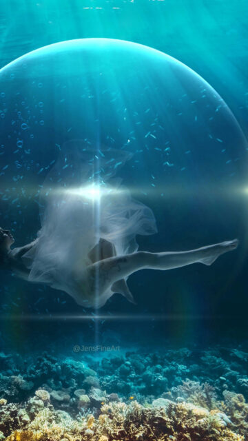 Ethereal Pisces Zodiac Water Aesthetic Spiritual Meditation Phone Wallpaper