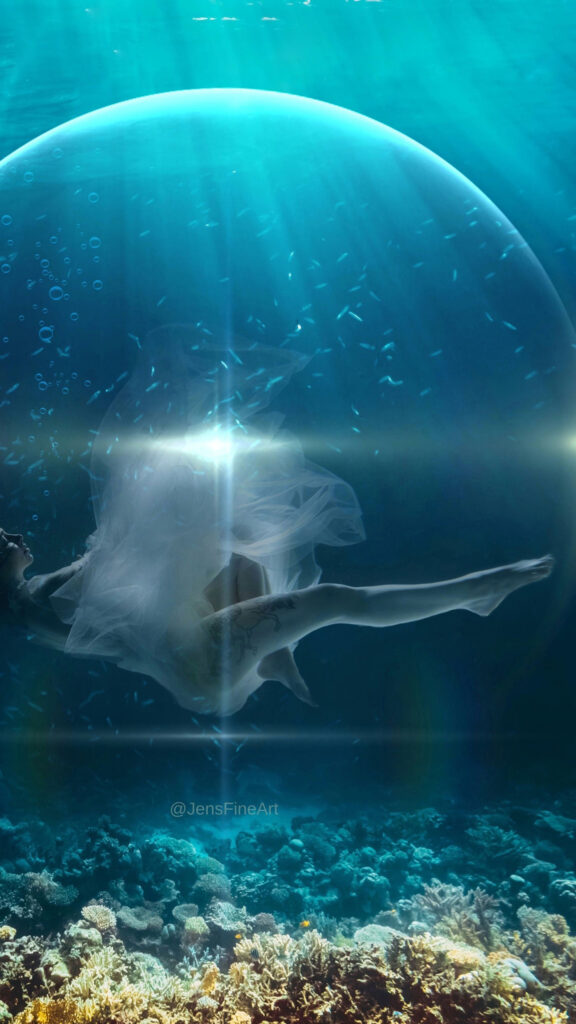 Ethereal Pisces Zodiac Water Aesthetic Spiritual Meditation Phone Wallpaper
