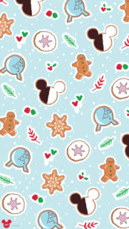 Disney Holiday Gingerbread Cookie Pattern Mobile Wallpaper