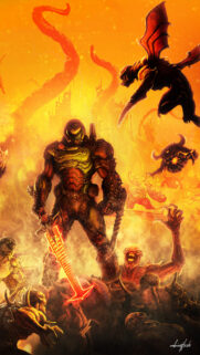 Doom Slayer Sentinel Energy Sword Mobile Wallpaper