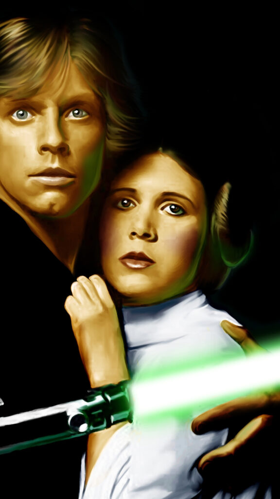 Luke Skywalker and Princess Leia Star Wars Mobile Wallpaper