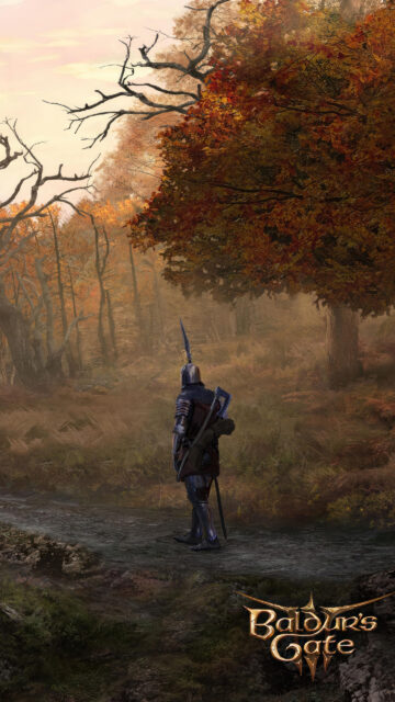 Knight in Autumn Forest Mobile Wallpaper