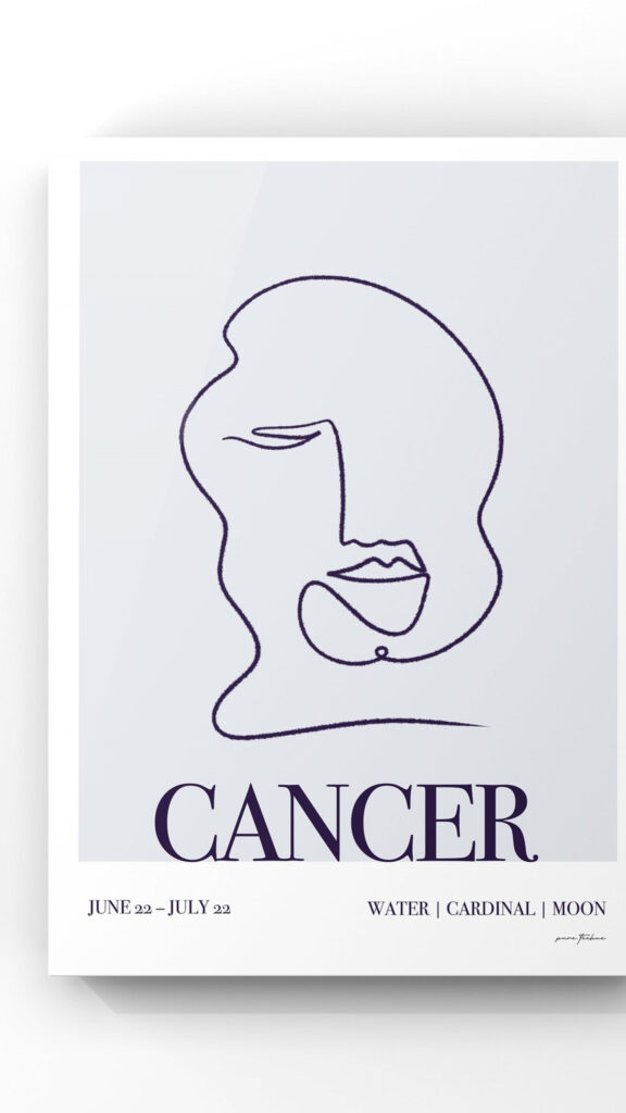 Minimalist Cancer Zodiac Sign Aesthetic Spiritual Astrology Wallpaper